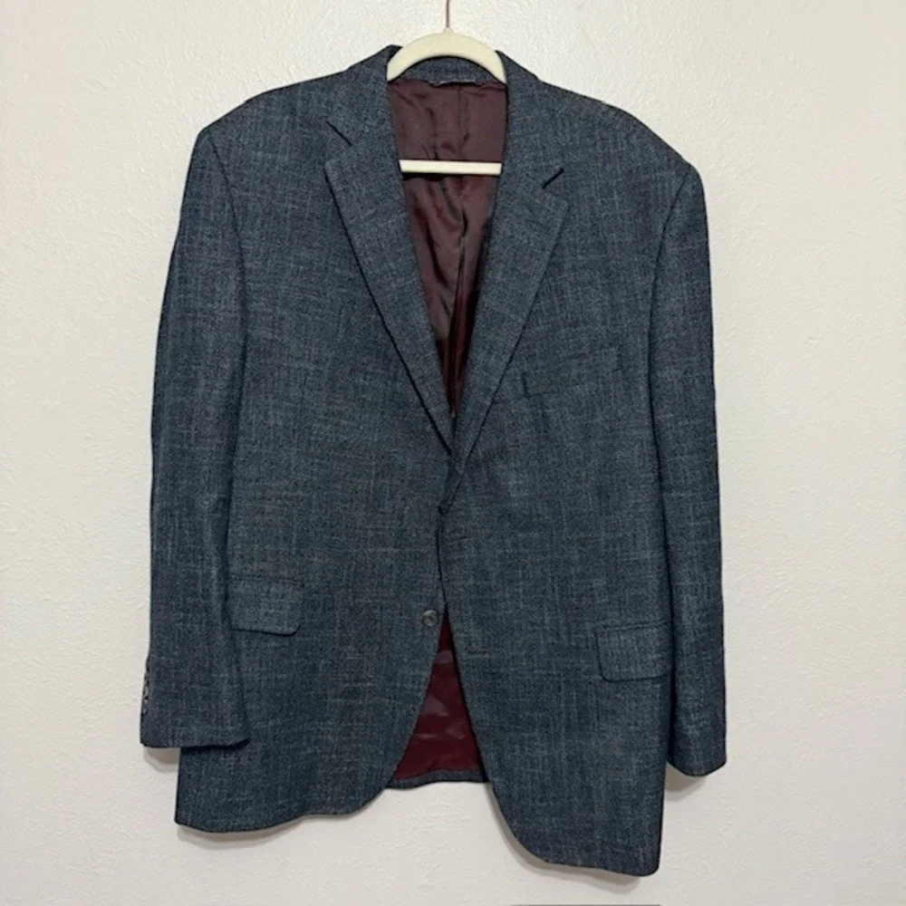 Jack Victor Wool Blend Sport Coat Blazer Italian Fabric Two Button 46R Blokecore